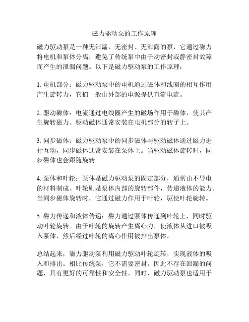 磁力驱动泵的工作原理
