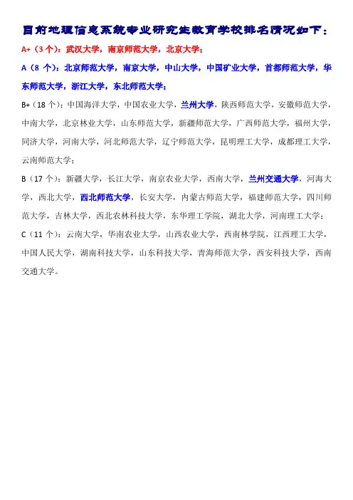 地信考研学校排名