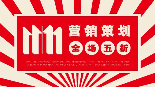 双十一电商促销活动营销策划通用PPT(完美版)