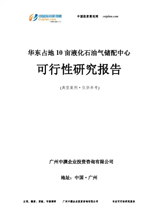 华东占地10亩液化石油气储配中心可行性研究报告-广州中撰咨询
