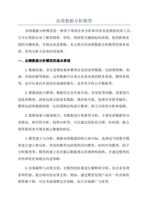 业绩数据分析模型