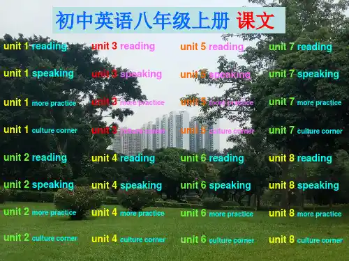 沪教牛津版初中英语八年级上册课文(电脑手机通用版)