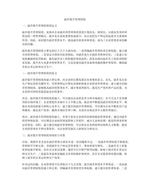 副井提升管理制度