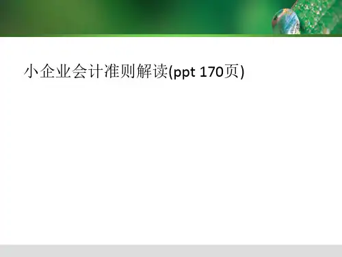 小企业会计准则解读(