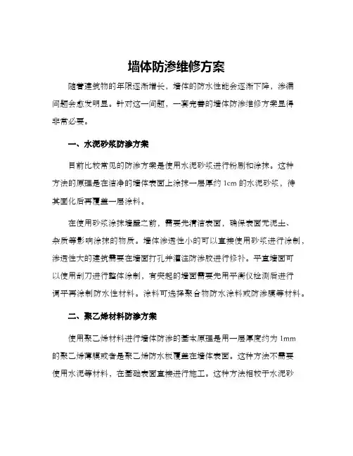 墙体防渗维修方案