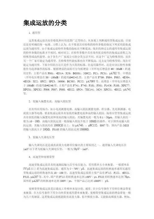 集成运放的分类