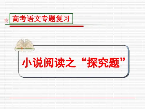 小说阅读中探究题