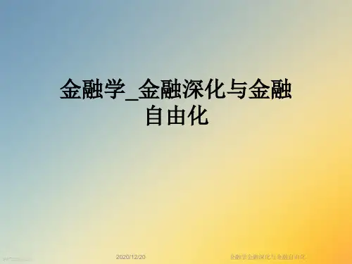 金融学金融深化与金融自由化
