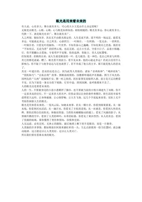 高中语文智慧美文眼光是用来看未来的