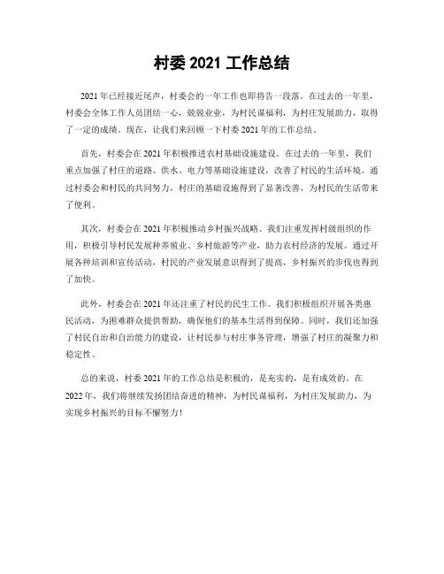 村委2021工作总结