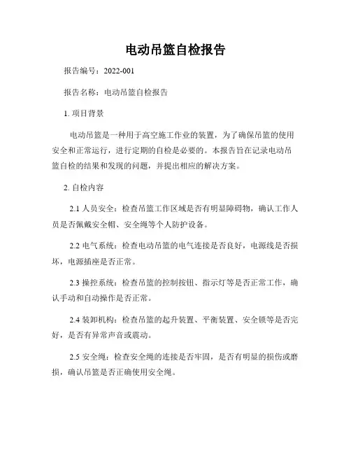 电动吊篮自检报告