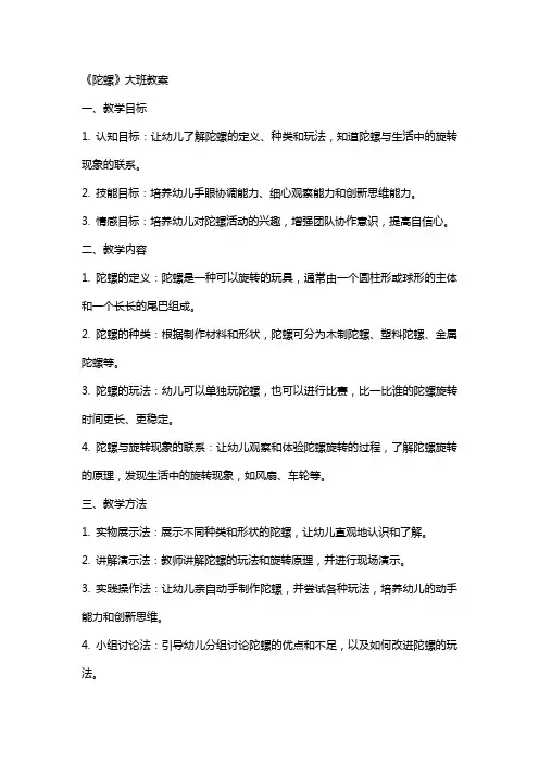 《陀螺》大班教案