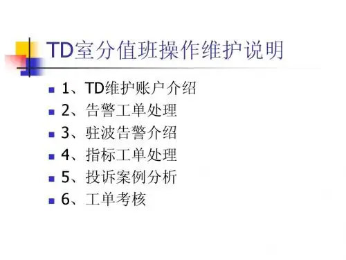 关于值班投诉处理操作和说明(TD)