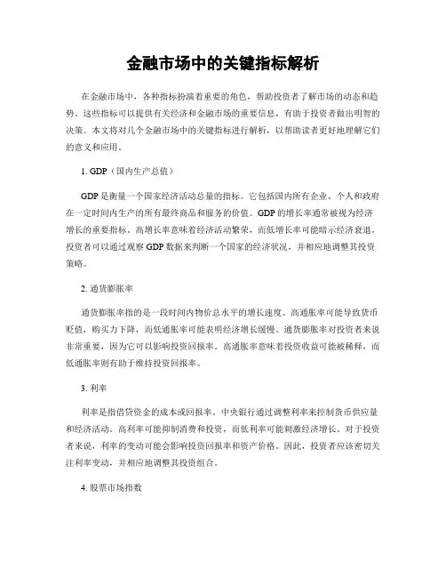 金融市场中的关键指标解析