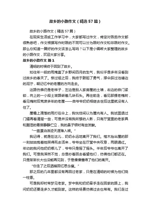 故乡的小路作文（精选57篇）
