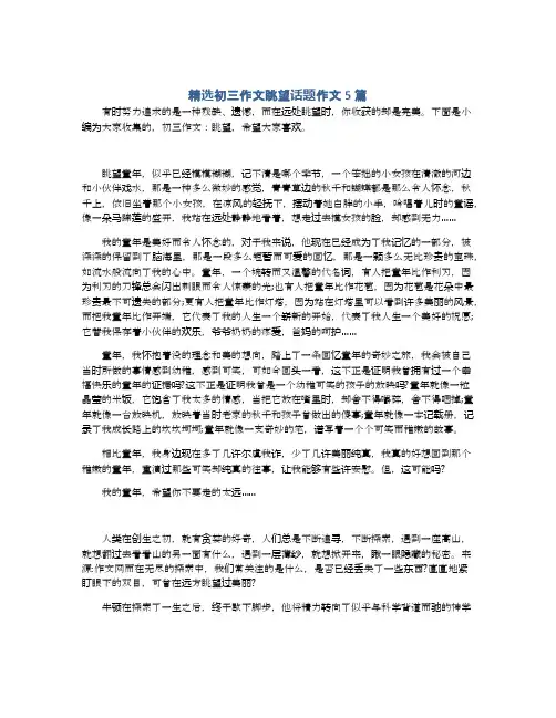 精选初三作文眺望话题作文5篇