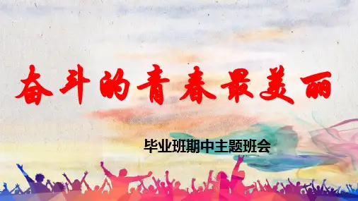 奋斗的青春最美丽(毕业班期中主题班会)高中主题班会优质课件