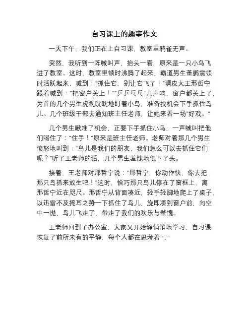 自习课上的趣事作文