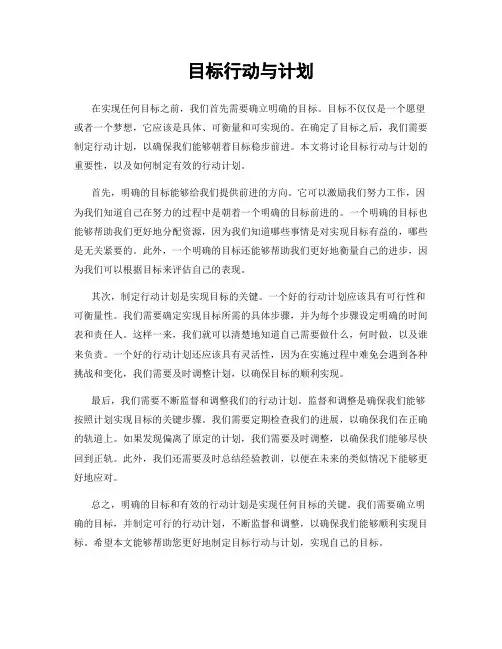 目标行动与计划