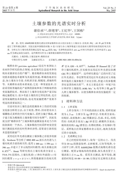 土壤参数的光谱实时分析