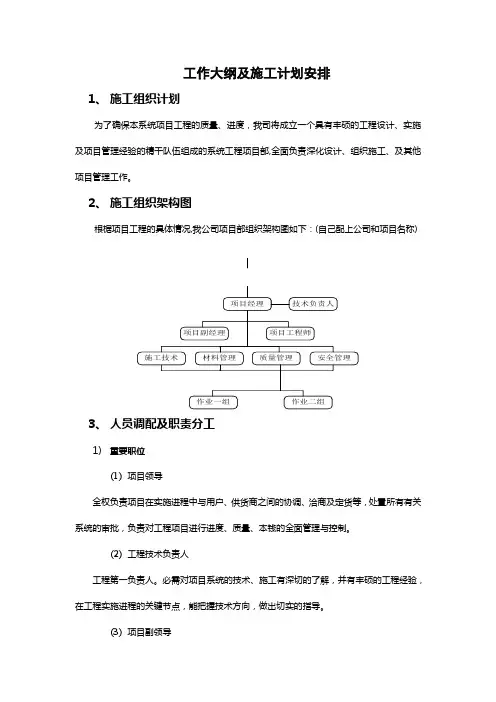 工作大纲及施工计划安排