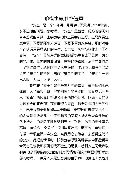 珍惜生命_杜绝违章