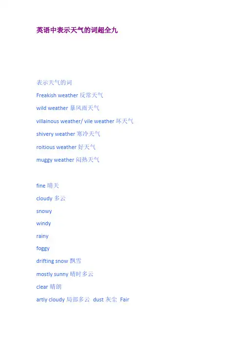英语中表示天气的词超全九