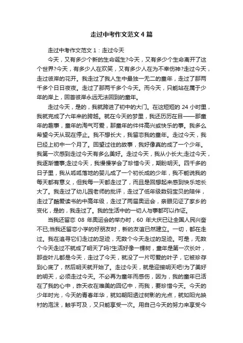 走过中考作文范文4篇