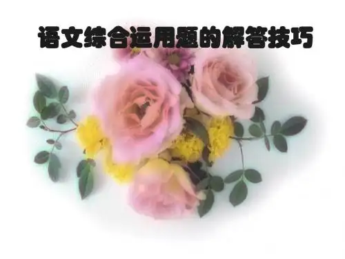 语文综合运用题的解答技巧