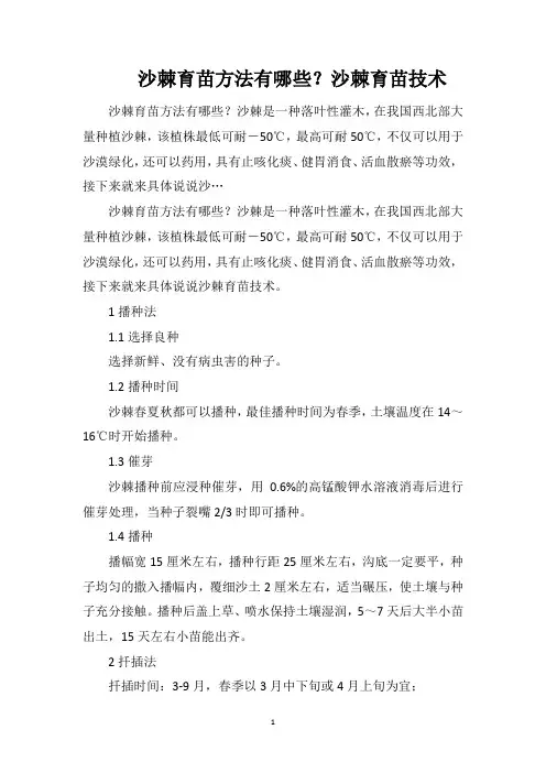 沙棘育苗方法有哪些？沙棘育苗技术