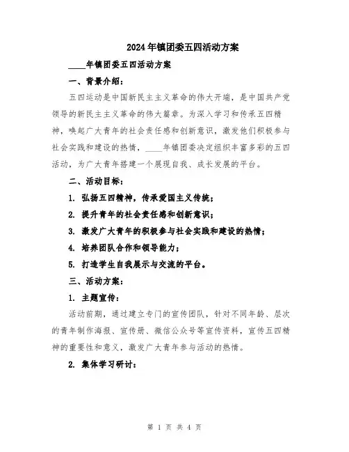 2024年镇团委五四活动方案