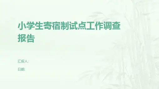 小学生寄宿制试点工作调查报告