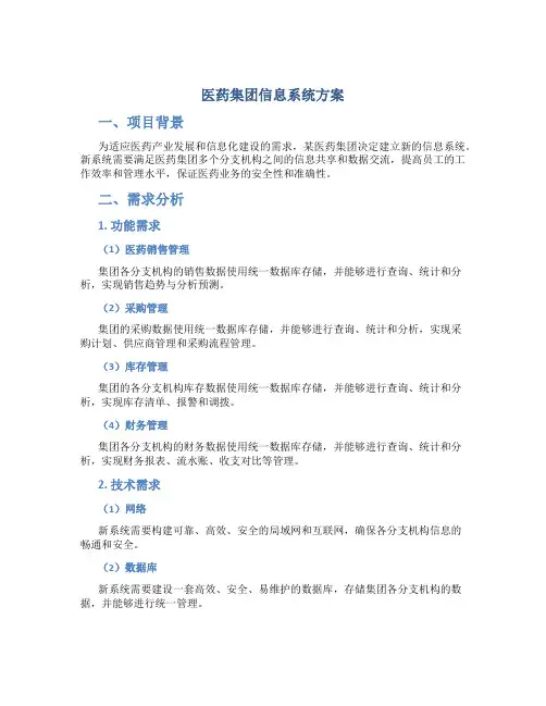医药集团信息系统方案