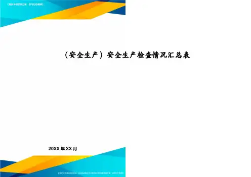 (安全生产)安全生产检查情况汇总表