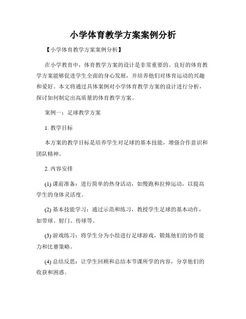 小学体育教学方案案例分析