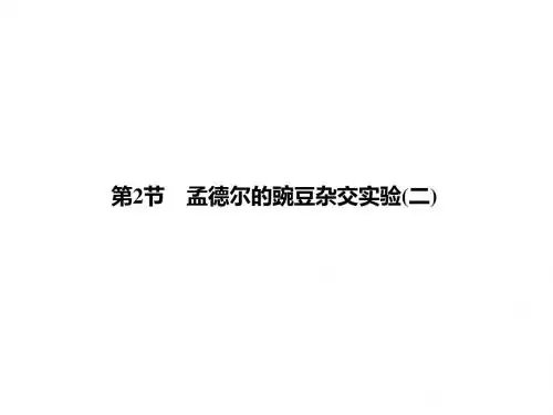 高考生物一轮总复习课件必修2第1章第2节孟德尔的豌豆杂交实验(二)