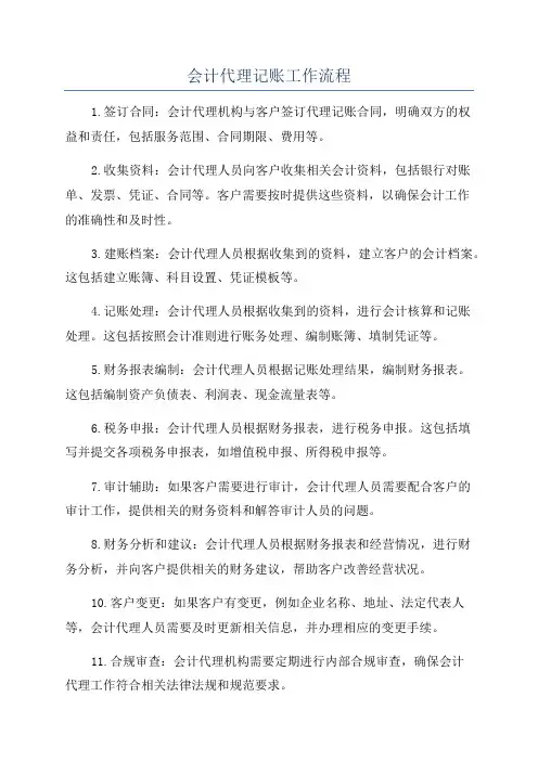 会计代理记账工作流程