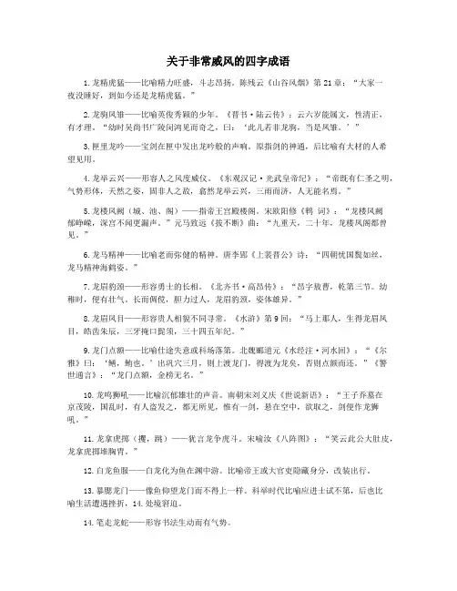 关于非常威风的四字成语