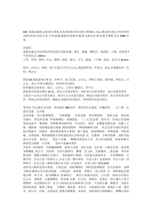 连霍高速沿途风景名胜介绍