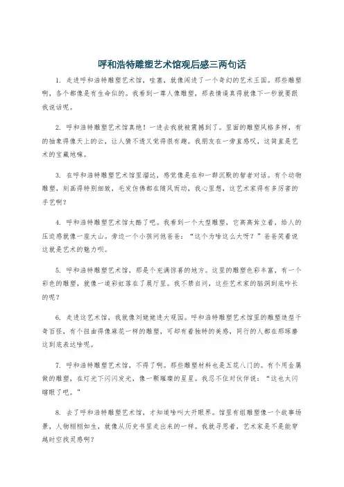 呼和浩特雕塑艺术馆观后感三两句话