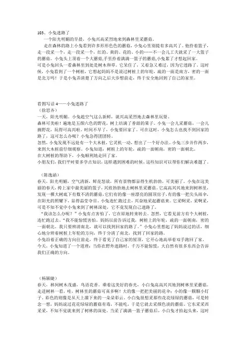 二年级看图写话