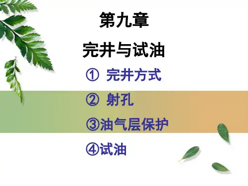 采油工程9-完井方案与试油PPT课件