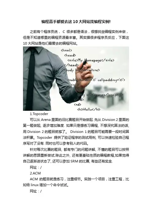 编程高手都爱去这10大网站找编程实例!