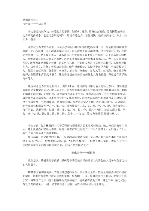 沧州武林名门[精彩]