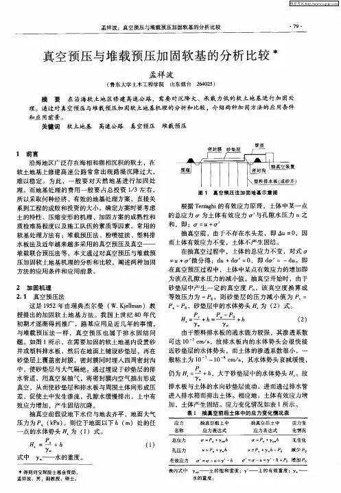 真空预压与堆载预压加固软基的分析比较