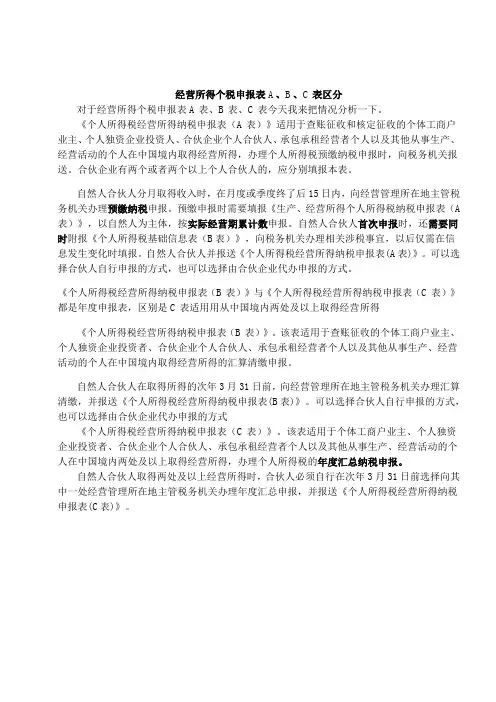 个人所得税ABC表