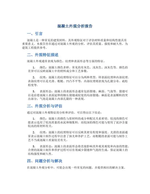 混凝土外观分析报告