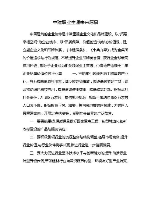 中建职业生涯未来愿景