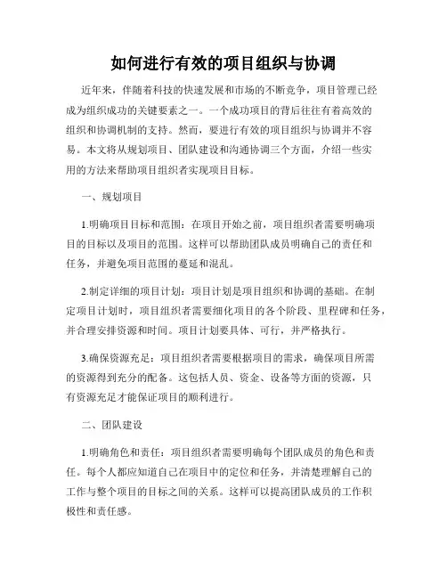 如何进行有效的项目组织与协调