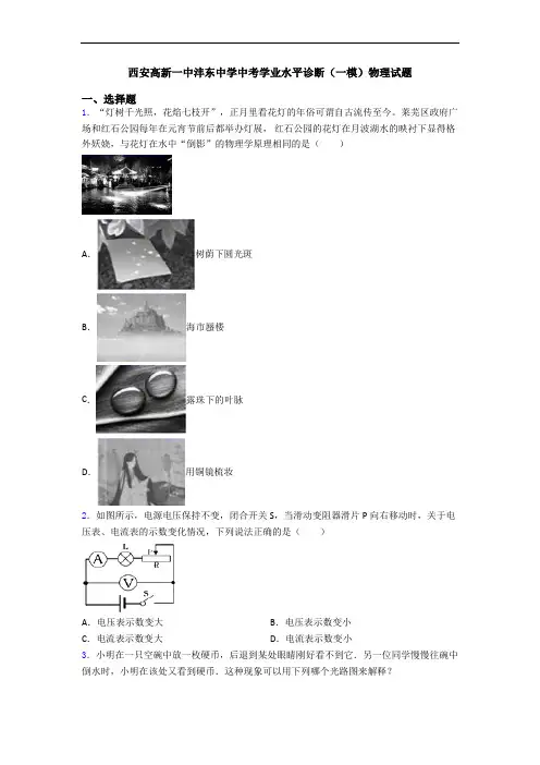 西安高新一中沣东中学中考学业水平诊断(一模)物理试题